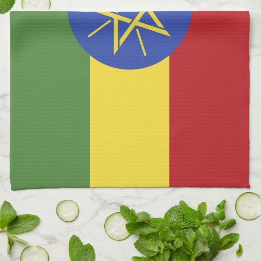 Äthiopische Flagge Geschirrtuch (Gefaltet)