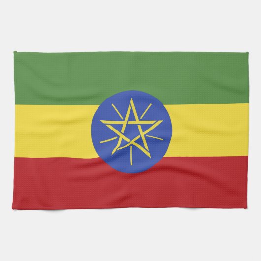 Äthiopische Flagge Geschirrtuch (Horizontal)