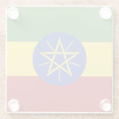 Äthiopische Flagge Glasuntersetzer (Rückseite)