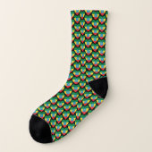 Äthiopische Flagge Herz Socken (Links - Außen)