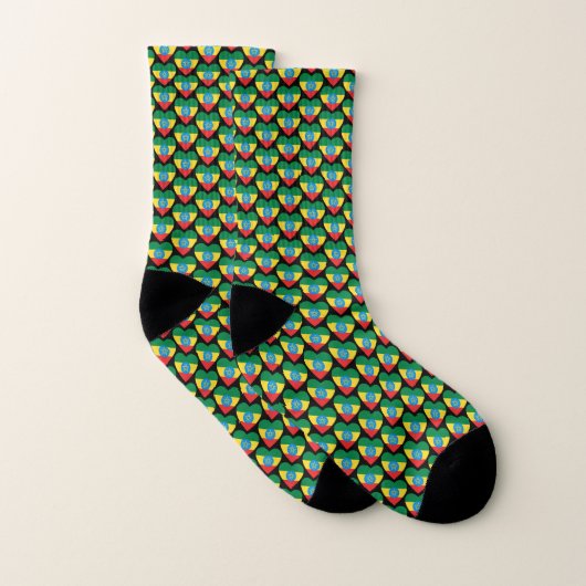 Äthiopische Flagge Herz Socken (Paar)