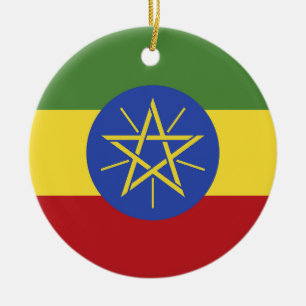 Äthiopische Flagge Keramik Ornament