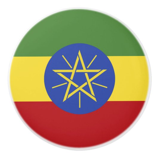 Äthiopische Flagge Keramikknauf (Vorderseite)