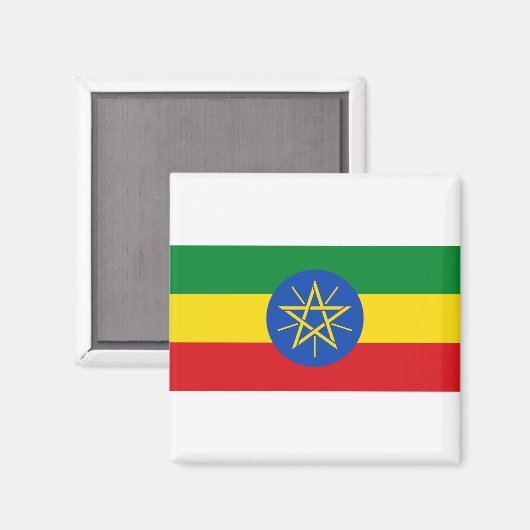 Äthiopische Flagge Magnet (Vorderseite/Rückseite)