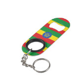 Äthiopische Flagge Mini Flaschenöffner (Rückseite Schrägansicht)