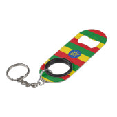Äthiopische Flagge Mini Flaschenöffner (Vorderseite Schrägansicht)