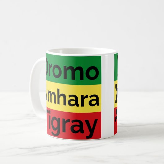 Äthiopische Flagge - Oromo Amhara Tigray Tasse (Vorderseite Links)