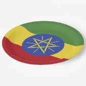 Äthiopische Flagge Pappteller (Schrägansicht)