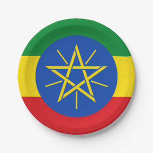 Äthiopische Flagge Pappteller