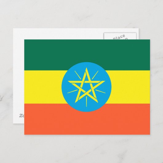Äthiopische Flagge Postkarte (Vorne/Hinten)