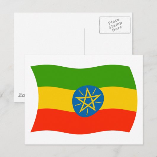 Äthiopische Flagge Postkarte (Vorne/Hinten)