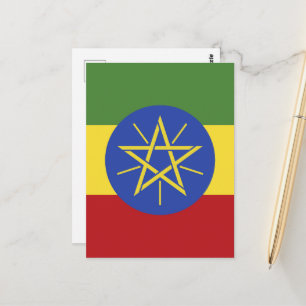 Äthiopische Flagge Postkarte