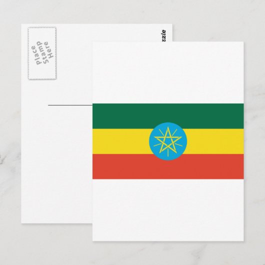 Äthiopische Flagge Postkarte (Vorne/Hinten)