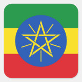 Äthiopische Flagge Quadratischer Aufkleber (Vorderseite)