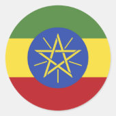 Äthiopische Flagge Runder Aufkleber (Vorderseite)