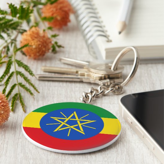 Äthiopische Flagge Schlüsselanhänger (Seite)