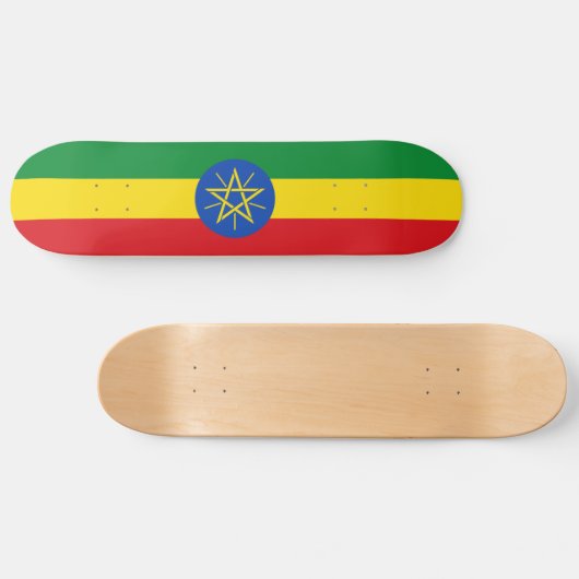 Äthiopische Flagge Skateboard (Horizontal)