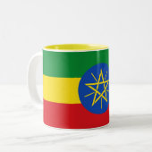 Äthiopische Flagge Zweifarbige Tasse (Vorderseite Links)