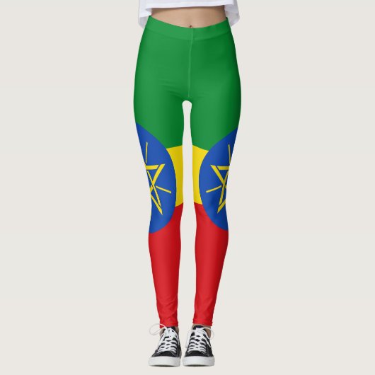 Äthiopische Flaggen-Leggings Leggings (Vorderseite)