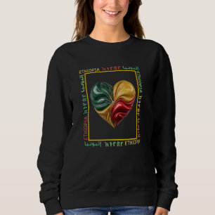 Äthiopische Flaggenfarben Herz gestalten äthiopisc Sweatshirt