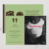 Äthiopische Geschwister-Adoptions-Mitteilung Einladung (Vorne/Hinten)