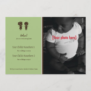 Äthiopische Geschwister-Adoptions-Mitteilung Einladung