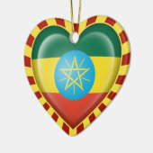 Äthiopische Herz-Flagge mit Sun-Strahlen Keramikornament (Links)