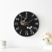 Äthiopische Kaffeemaschine - Amharisch-englische N Große Wanduhr (Zuhause)