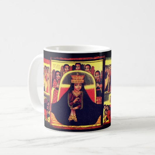 Äthiopische Kirchen-Malerei - Maryam Tasse (Vorderseite Links)