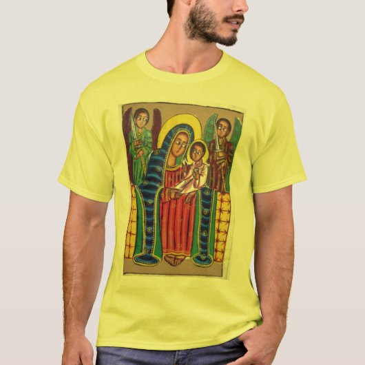 Äthiopische Kirchen-Malerei - schwarzer Maryam T - T-Shirt (Vorderseite)