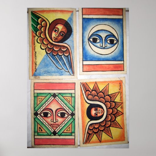 Äthiopische Kirchenmalerei - Angels Artwork Poster (Vorne)