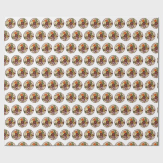 Äthiopische Küche Lebensmittelplattform Injera Wat Geschenkpapier (Flach)