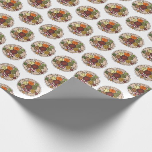 Äthiopische Küche Lebensmittelplattform Injera Wat Geschenkpapier (Ecke)