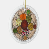 Äthiopische Küche Lebensmittelplattform Injera Wat Keramik Ornament (Rechts)