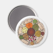 Äthiopische Küche Lebensmittelplattform Injera Wat Magnet (Vorderseite/Rückseite)