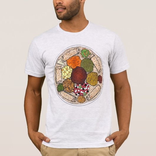 Äthiopische Küche Lebensmittelplattform Injera Wat T-Shirt (Vorderseite)