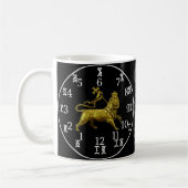 Äthiopische Lion Clock-Tasse - Amharisch-englische Kaffeetasse (Links)