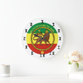 Äthiopische Löwenzeit - Runde (große) Wall-Uhr Große Wanduhr (Zuhause)