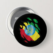Äthiopische Rippenflagge Button (Vorne & Hinten)