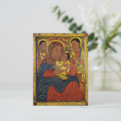 Äthiopische Schwarze Madonna mit Christkind Postkarte (Stehend Vorderseite)