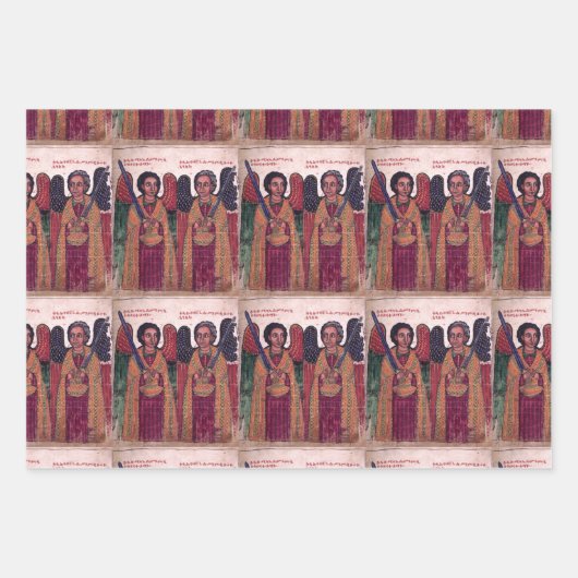 Äthiopische Schwarze Madonna und Kind mit Heiligen Geschenkpapier Set (Vorderseite 2)