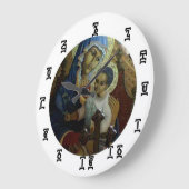 Äthiopische Schwarze Madonna Zeit - Runde (große)  Große Wanduhr (Winkel)