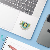 Äthiopischer Engel Aufkleber (Laptop mit iPhone)