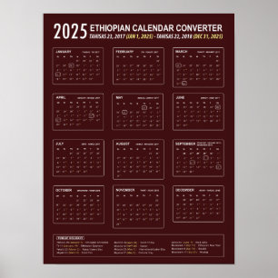 Äthiopischer Kalender-Konverter 2025 Poster