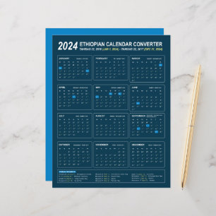 Äthiopischer Kalender-Konverter für das Jahr 2024