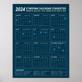 Äthiopischer Kalender Konverter Jahr 2024 Download Poster