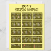 Äthiopischer Kalender-Umrechner Spt 2024 bis 2025 (Vorderseite)