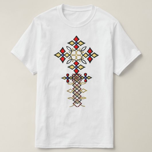 Äthiopischer Klassischer Kreuz-T - Shirt (Design vorne)