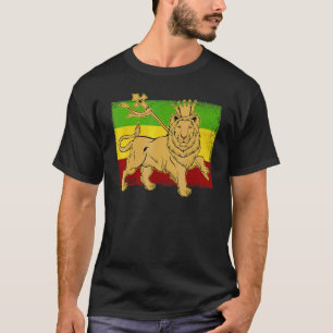Äthiopischer Löwe Äthiopien-Flagge Reggae Jamaika  T-Shirt