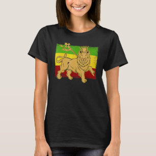 Äthiopischer Löwe Äthiopien-Flagge Reggae Jamaikan T-Shirt